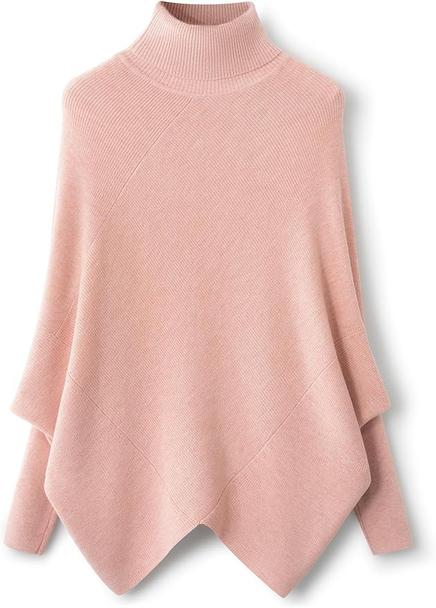 Women's Merino Wool Oversized Sweater 2025 Fall Winter Trendy Turtleneck Batwing Sleeve Knit Pull... | Amazon (US)