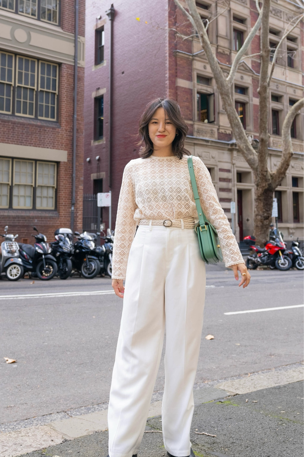 Wearing top in US2 or AU6
Trousers in S 