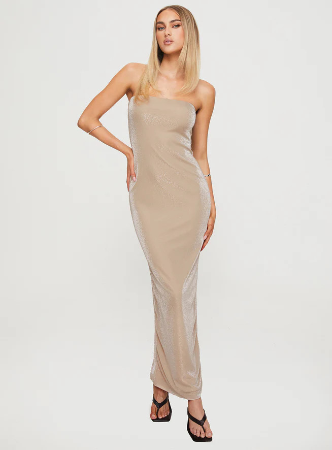 Samper Strapless Maxi Dress Champagne | Princess Polly US