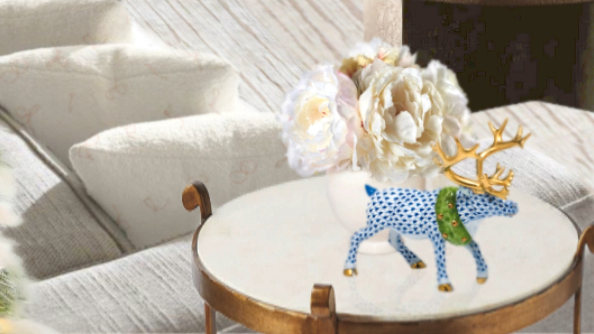 In this chic living room we designed, a Snow White Christmas tree, classical pleat pillows, faux fur throws and coffee table holiday decor create a cozy and festive atmosphere. 

#LTKGiftGuide #LTKHome #LTKHoliday