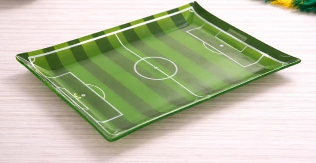Travessa de Vidro Retangular Campo de Futebol, Tema Brasil Copa, 23,5cm, Petisqueira Decorativa (... | Amazon (BR)
