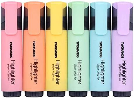 Amazon.com : TWOHANDS Highlighter, Chisel Tip Marker Pen, 6 Assorted Pastel Colors, for Adults & ... | Amazon (US)