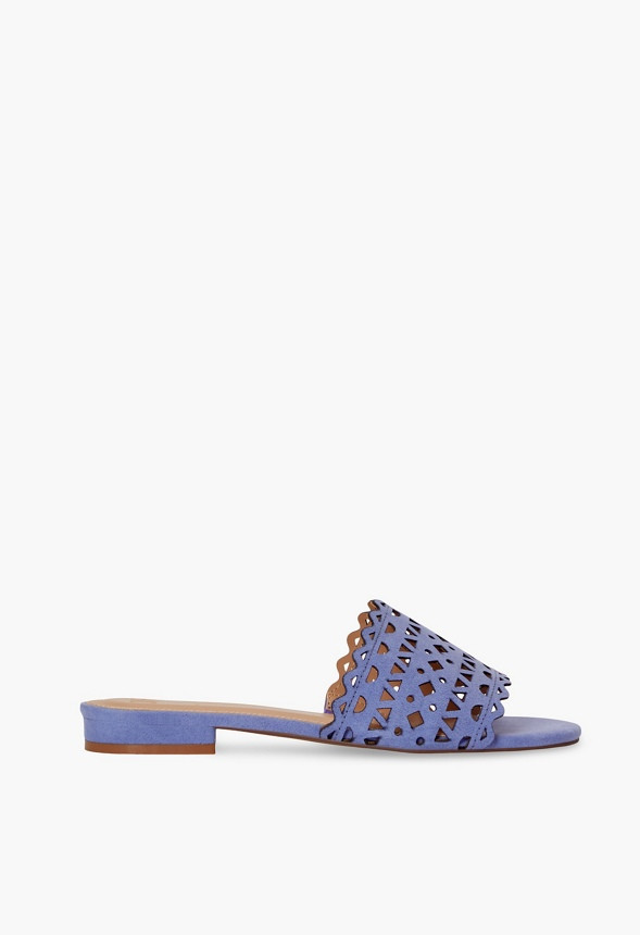 Simone Laser-Cut Slide Sandal | JustFab