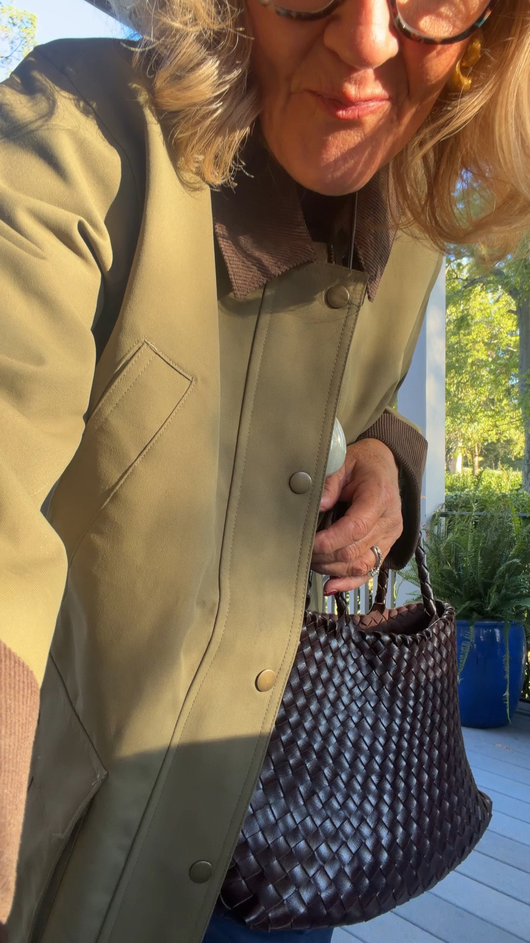 A corduroy barrel pan that is a modern cool silhouette. I’m wearing a size 8 regular.
The turtleneck elbow length sleeved sweat sweater is lightweight. I’m wearing a 1.0.
The barn jacket. I am wearing a medium petite
It also comes in red.
My new bracelet stack releases on Thursday 10/8