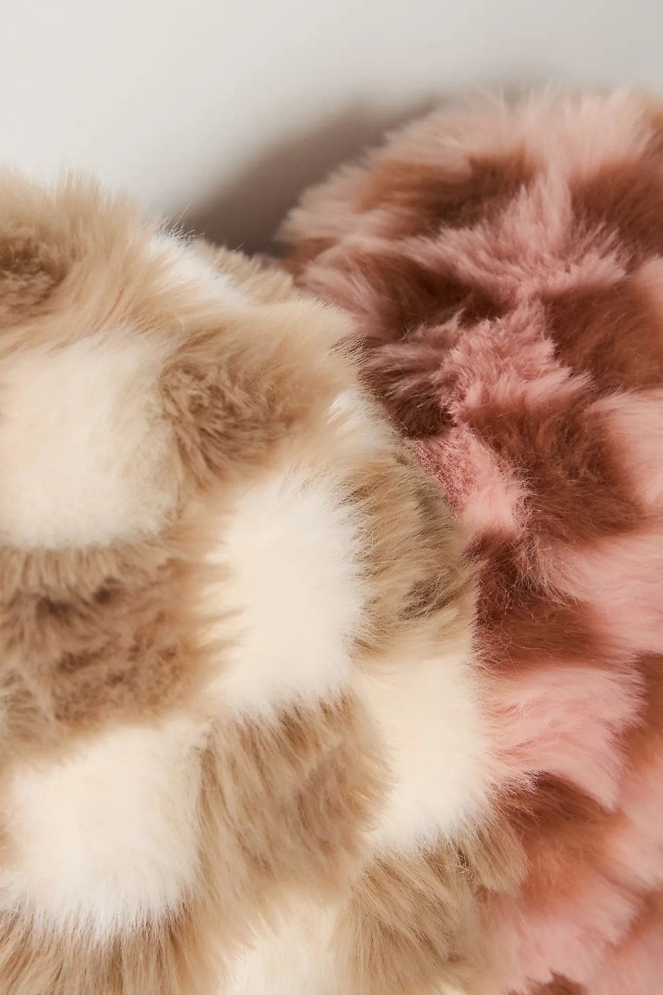 Checkered Heart Faux Fur Pillow | Anthropologie (US)