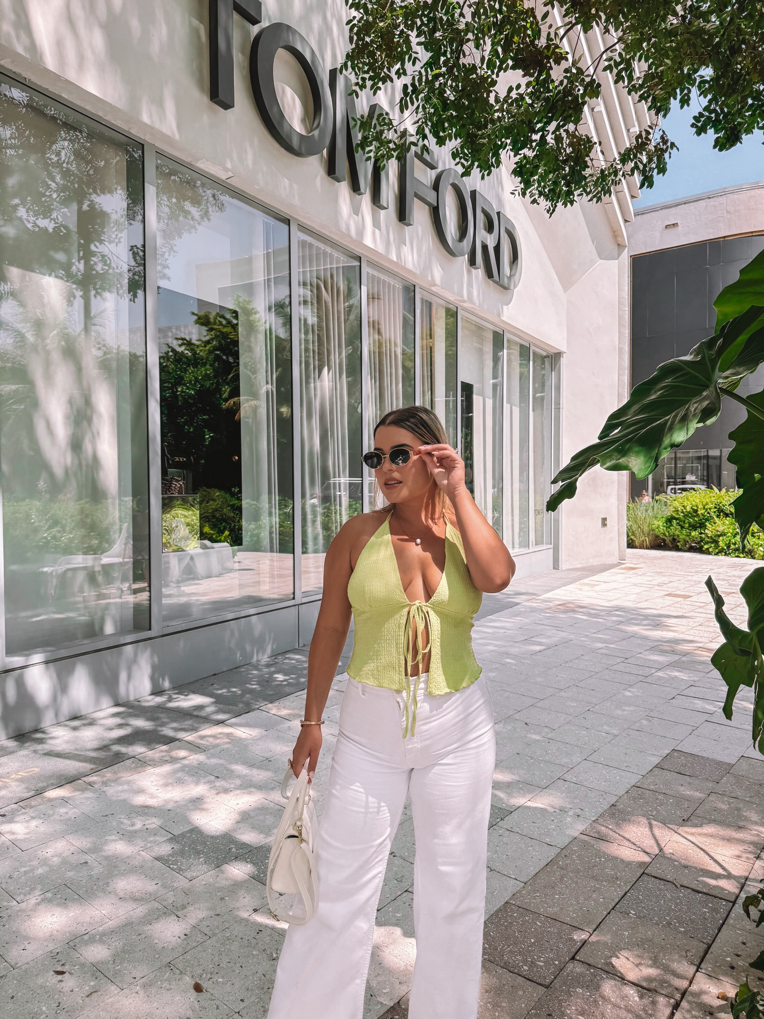 Tied Front Halter Top and White Pants 
.
.
Summer outfits, green line top, halter tops, tied front tops, white jeans, casual outfits, brunch outfits

#LTKSeasonal #LTKOver40