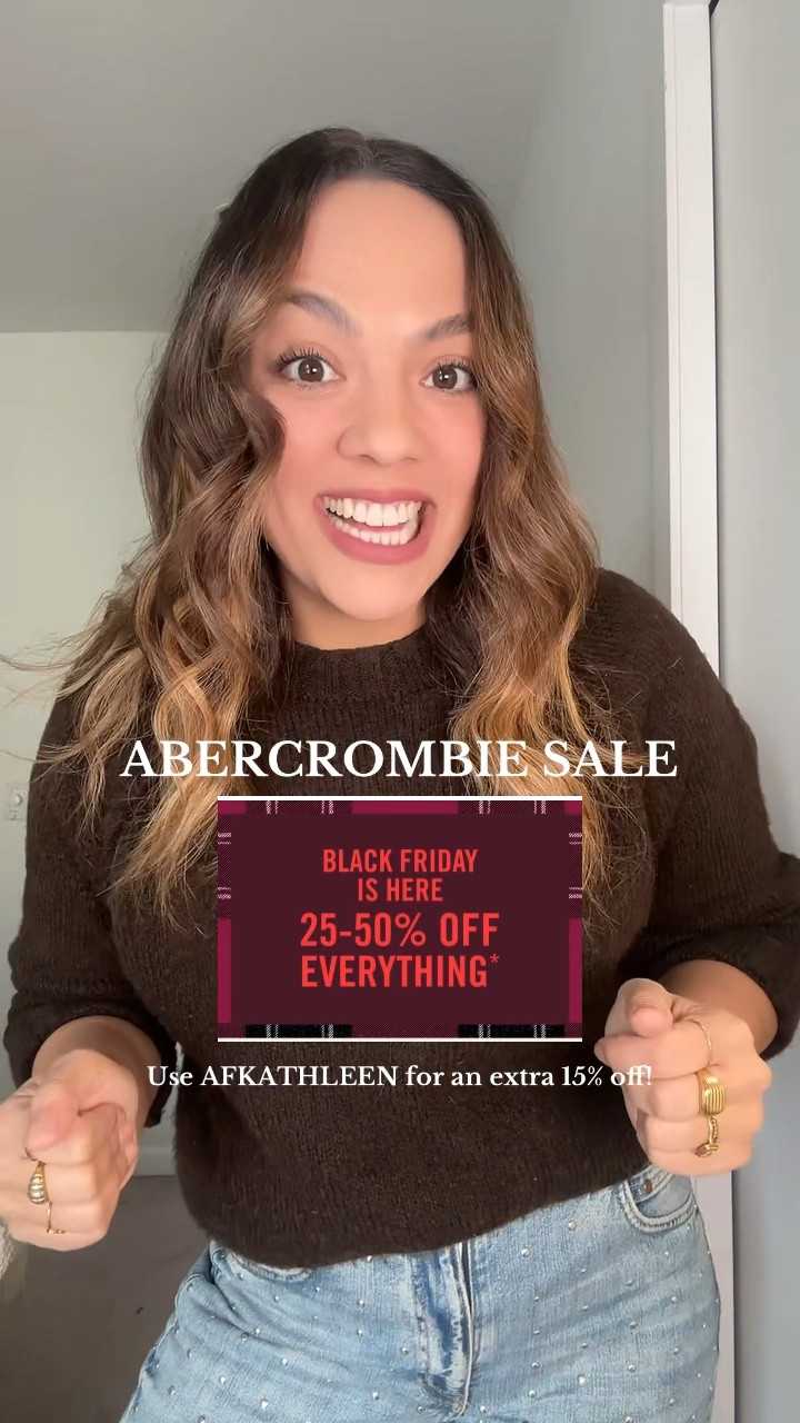My Abercrombie black Friday sale picks - use AFKATHLEEN for an extra 15% off, too!

I always get my pants in a size 29 and everything else a medium from Abercrombie!

Holiday outfit, sparkle skirt, holiday sweater, Christmas outfit, jeans, wide leg jeans, baggy jeans, sweater, turtleneck sweater, sleeveless sweater, mini skirt, party dress, tailored pants, dress pants, work pants. 

#LTKstyletip #LTKholiday #LTKsale