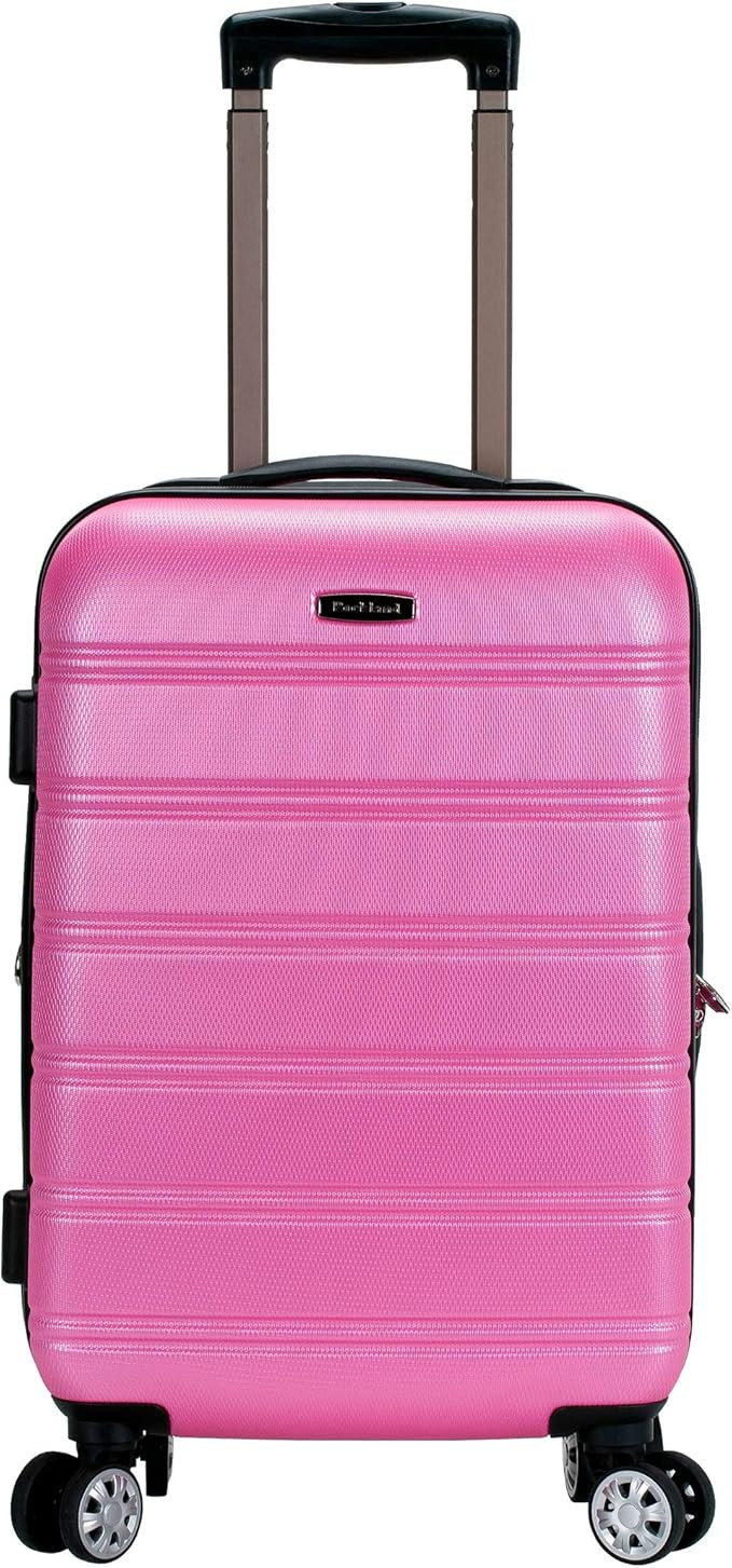Rockland Melbourne Hardside Expandable Spinner Wheel Luggage, Pink, Carry-On 20-Inch | Amazon (US)