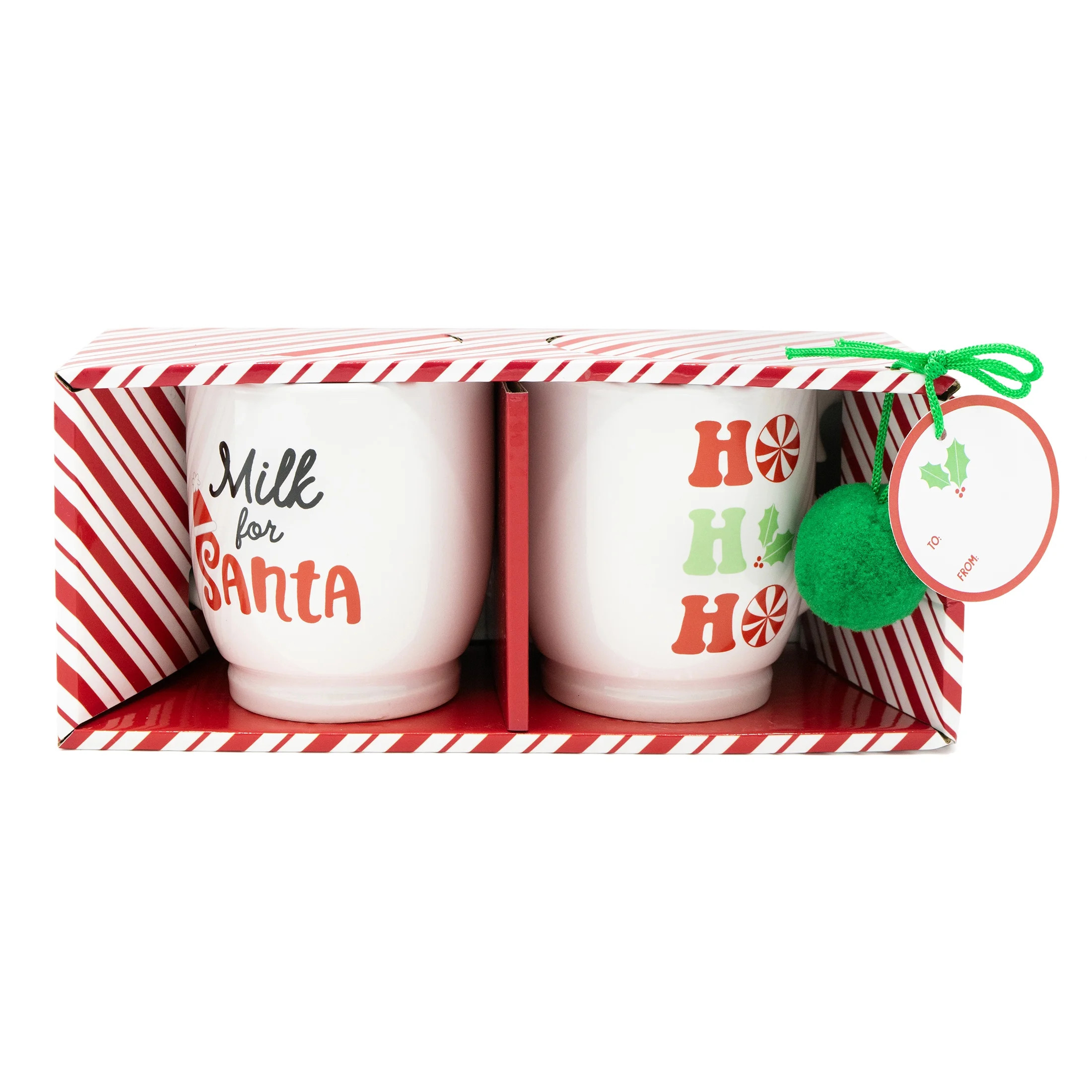 Milk for Santa & Ho Ho Ho Stoneware Ceramic Mugs, 10 oz, 2 Pack, by Holiday Time - Walmart.com | Walmart (US)