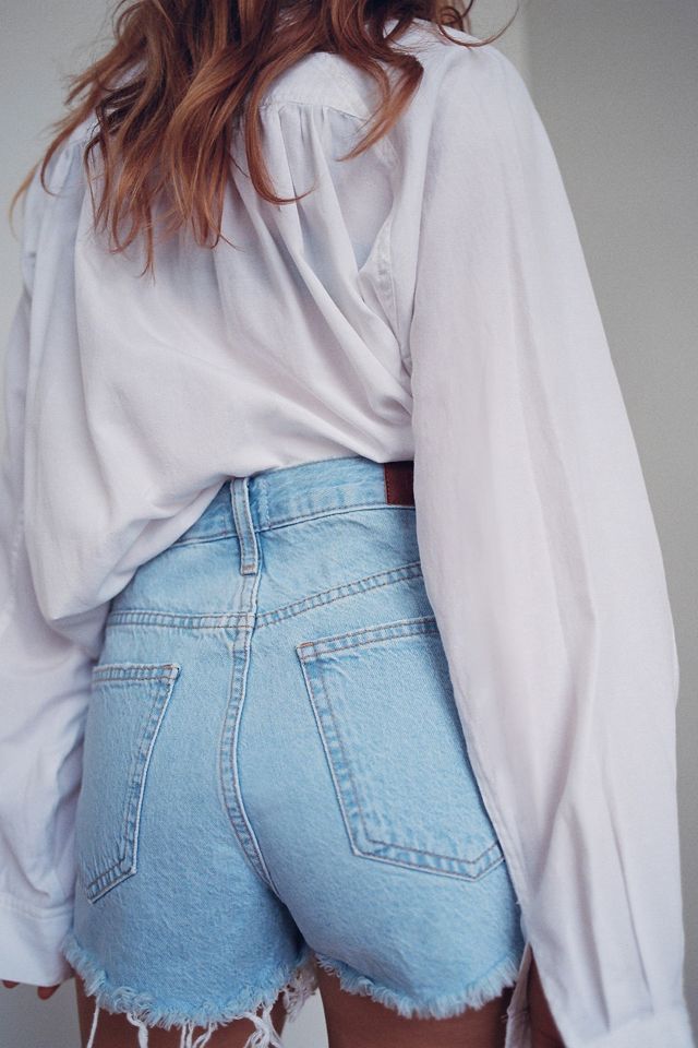 BDG Girlfriend High-Waisted Denim Short - Light Blue | Urban Outfitters (US and RoW)