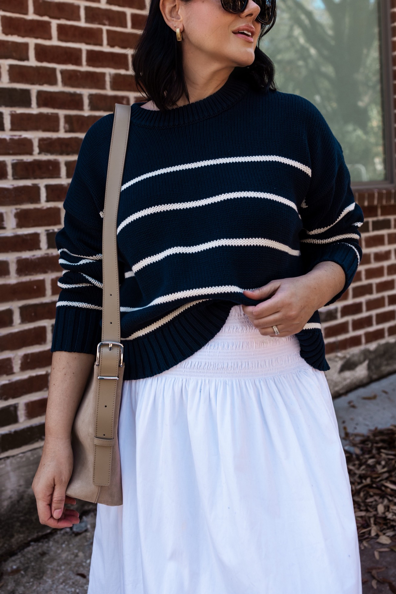 My favorite @Quince quince sweater with a poplin maxi skirt is such an easy transitional outfit for spring! I'm in the large of the sweater for a looser fit, but it does run relaxed overall. I'm in the medium of the skirt!

#quincepartner @Quince 

 