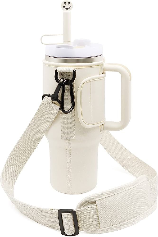 BILTRTE Water Bottle Carrier Bag Compatible with Stanley 30/40oz Tumbler with Handle, Water Bottl... | Amazon (US)