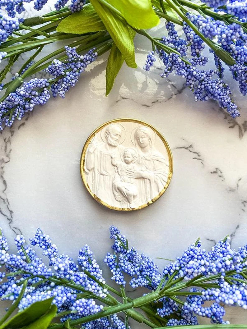 The Holy Family Intaglio, Plaster, Religious, Catholic - Etsy | Etsy (US)