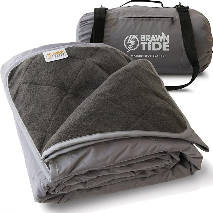 Brawntide Large Outdoor Waterproof Blanket - Quilted, Extra Thick Fleece, Warm, Windproof, Sandpr... | Amazon (US)