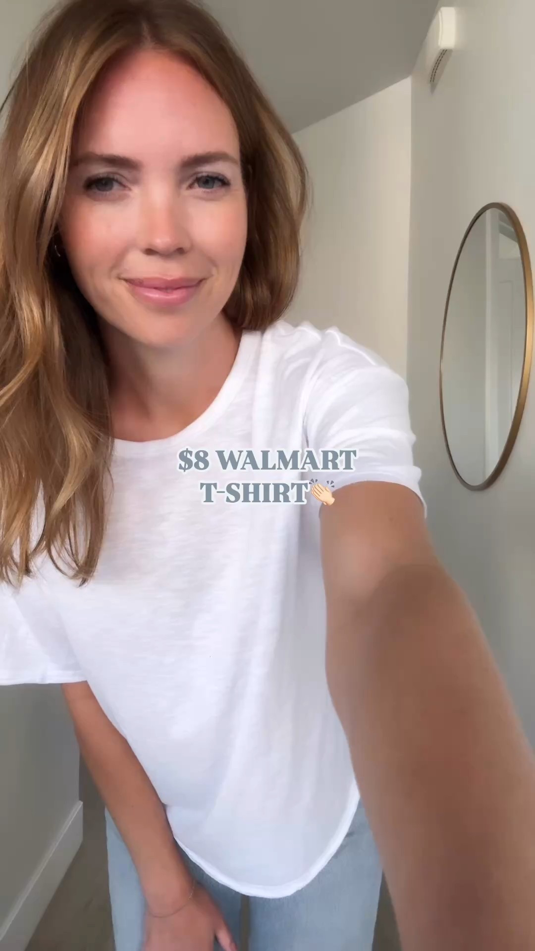 $8 Walmart t-shirt that I bought in every color! Sized up to a M!

#LTKFindsUnder50 #LTKStyleTip