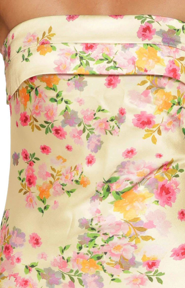 Maiah Yellow Bloom Prom Dress | Beginning Boutique (US)