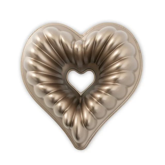 Nordic Ware Cast-Aluminum Elegant Heart Bundt Pan, Toffee, 10.5" x 10.9" x 3.6" | Walmart (US)