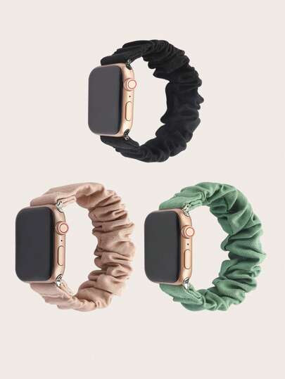 3pcs/set Fashionable Elastic Polyester Flower Crown Hairband Compatible With Apple Watch 1~8 Gene... | SHEIN