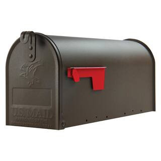 Elite Bronze, Medium, Steel, Post Mount Mailbox | The Home Depot