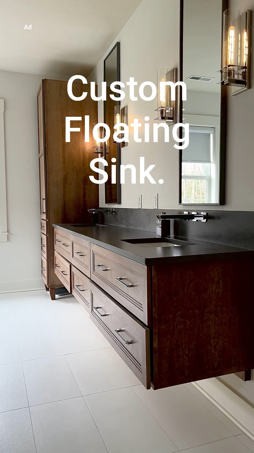 We wanted to see more of the tile so we chose to do a customized floating sink. It helped the space feel and look more spacious. #HomeDesign #HomeDecor #Bathroom #BathroomDecor #BathroomDesign

#LTKStyleTip #LTKHome #LTKWatchNow