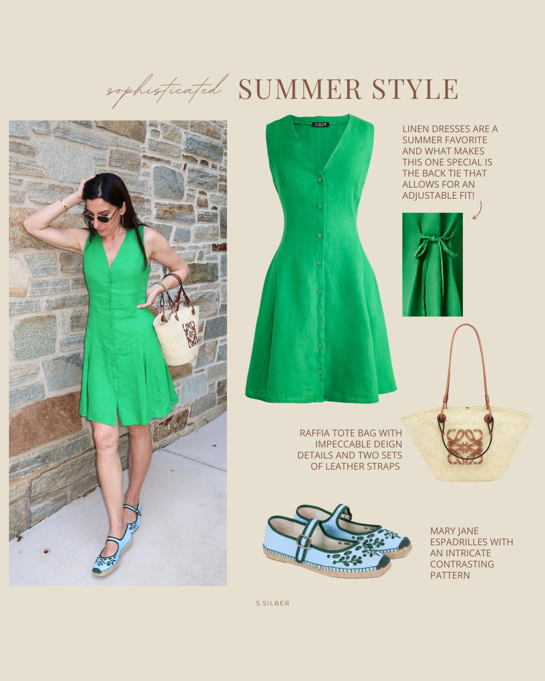 Colorful and breezy summer style!

J.Crew linen dress, Penelope Chilvers espadrilles, Loewe raffia tote, Celine sunglasses, vacation style, European summer, upscale casual, elevated, what to wear, summer outfit, Stefana Silber 

 

#LTKOver40 #LTKStyleTip #LTKSeasonal