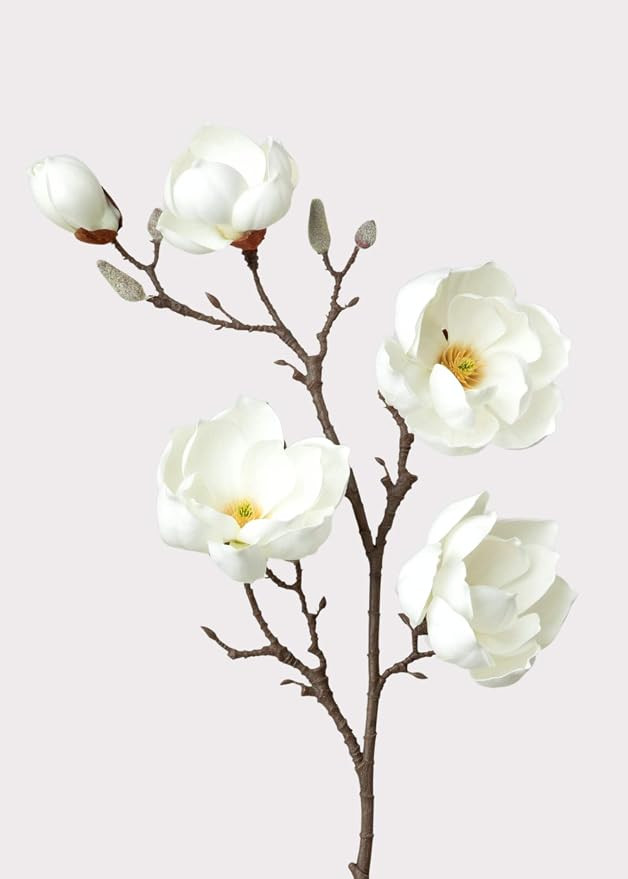 Afloral White Magnolia Flower Branch - 39" | Amazon (US)