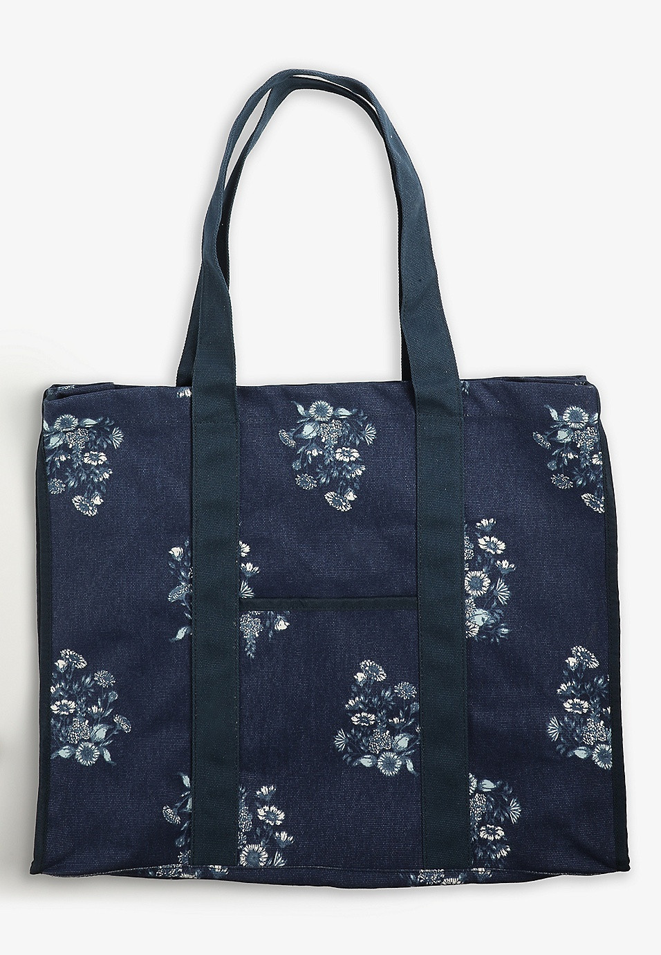 Navy Floral Canvas Carryall Tote Bag | Maurices