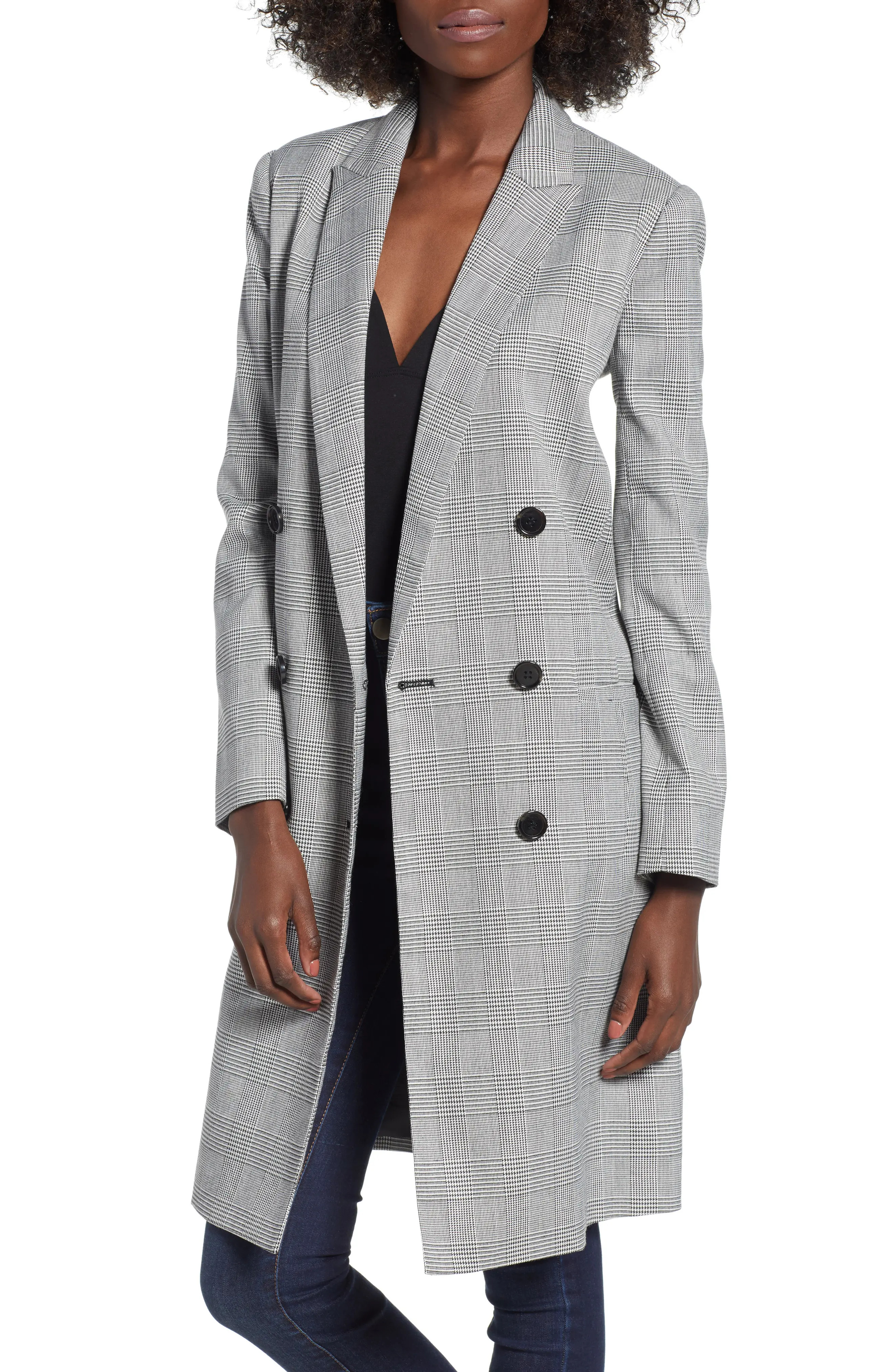 Mural Longline Glen Plaid Blazer | Nordstrom