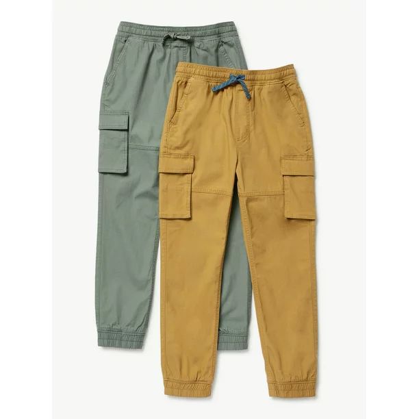 Free Assembly Boys Stretch Cargo Jogger Sweatpants, 2 Pack, Sizes 4-18 | Walmart (US)