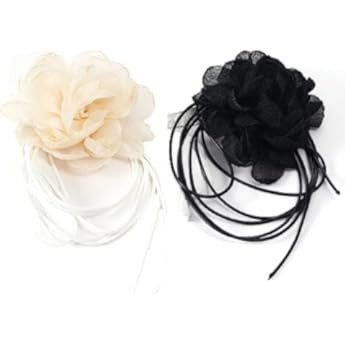 Flower Choker Necklace Big Rose Choker Velvet Rosette Flower Collar Choker Necklace for Women Gir... | Amazon (US)