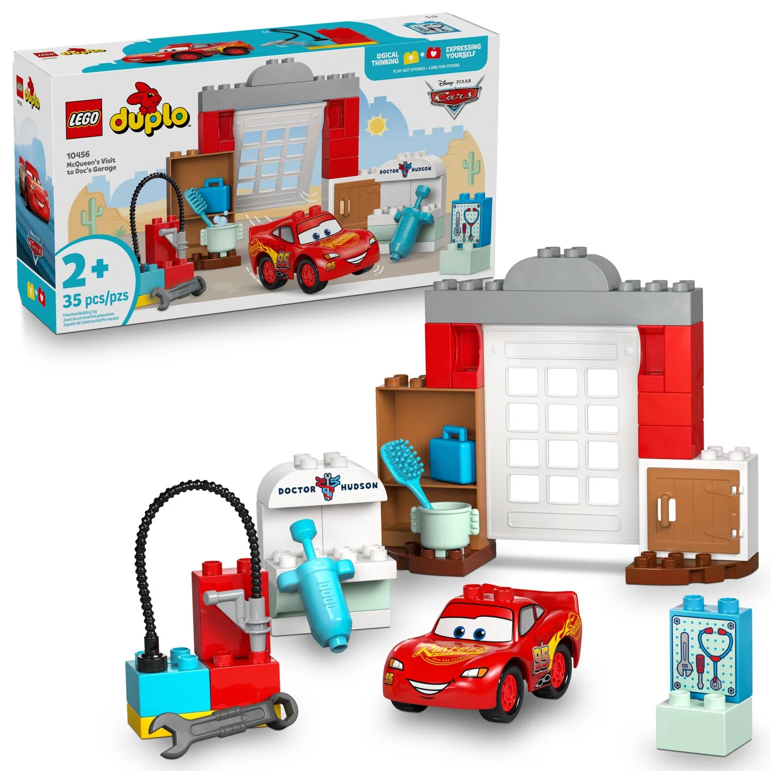 LEGO DUPLO Disney and Pixar Cars McQueen’s Visit to Doc’s Garage - Lightning McQueen Cars Toy... | Walmart (US)