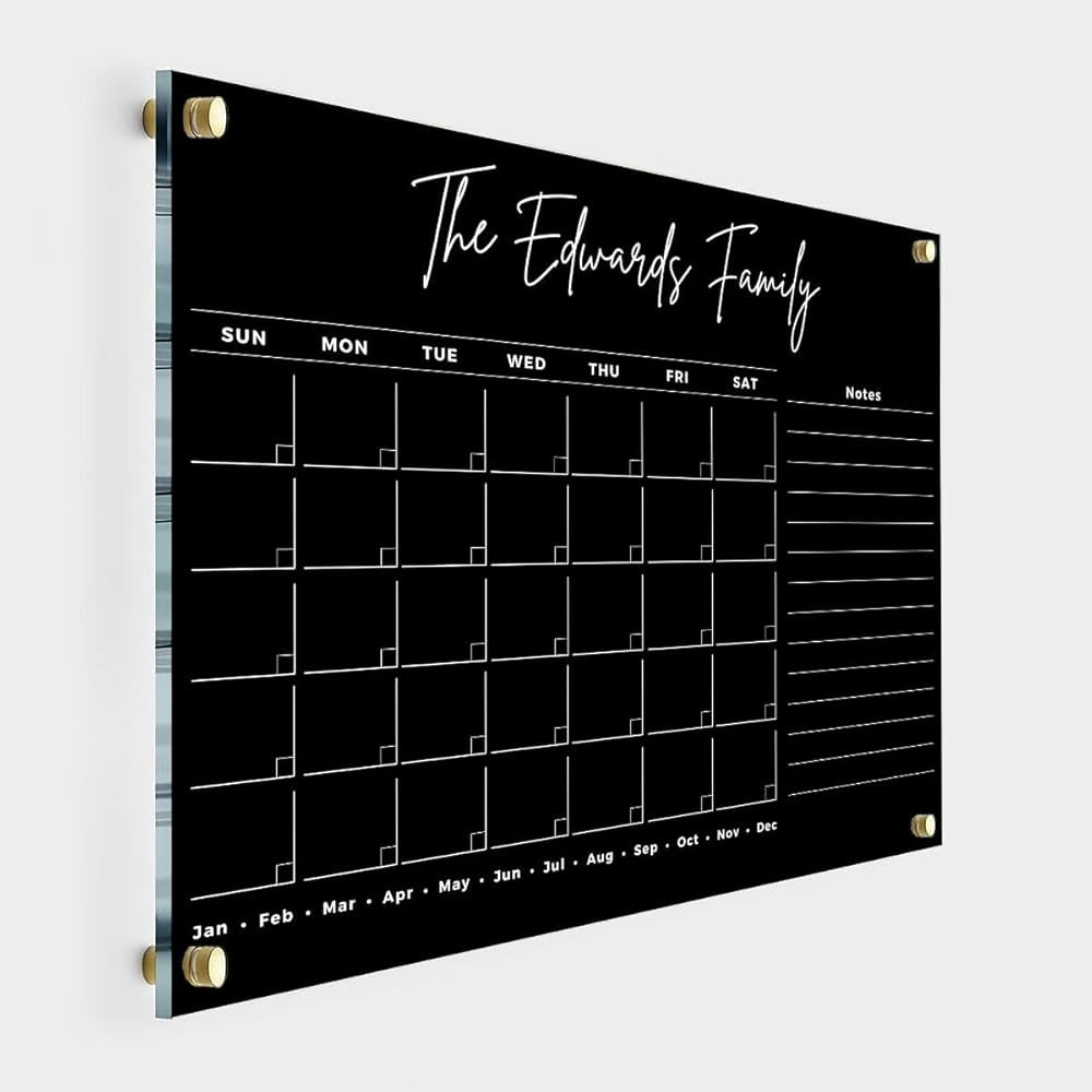 Acrylic Personalised Calendar 2024 with Family Name - Dry Erase Two Month Planner Family Calendar... | Amazon (US)
