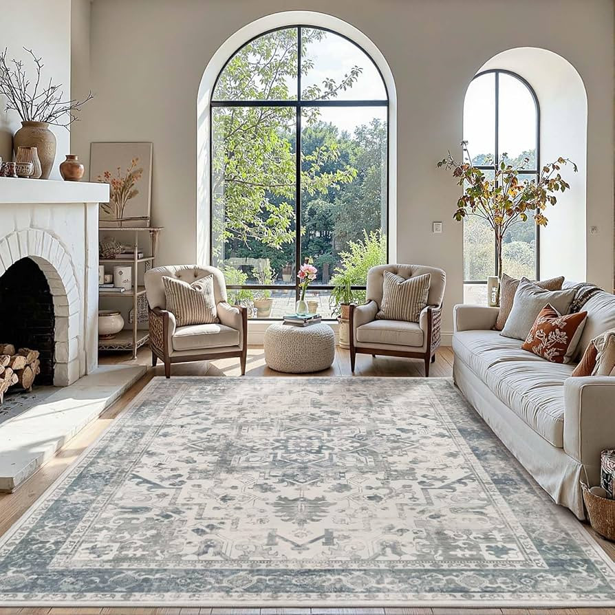 Rugxara Area Rugs 5x7, Washable Rugs for Living Room,Bedroom,Blue Rug | Amazon (US)