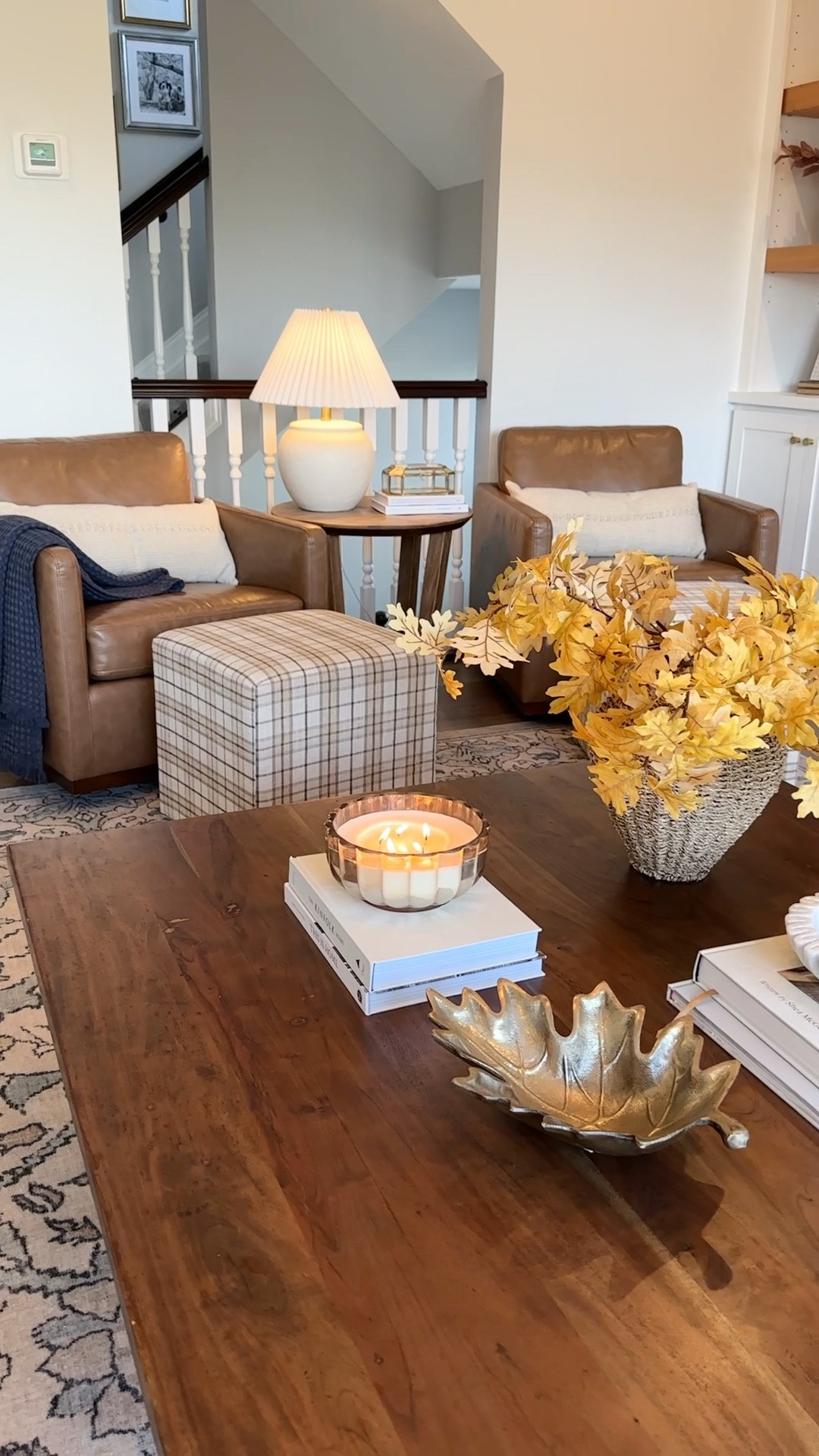 Fall decor, plaid ottoman cubes, faux leather chairs, fall candle, target circle week sale 

#LTKSeasonal #LTKHome #LTKFallSale