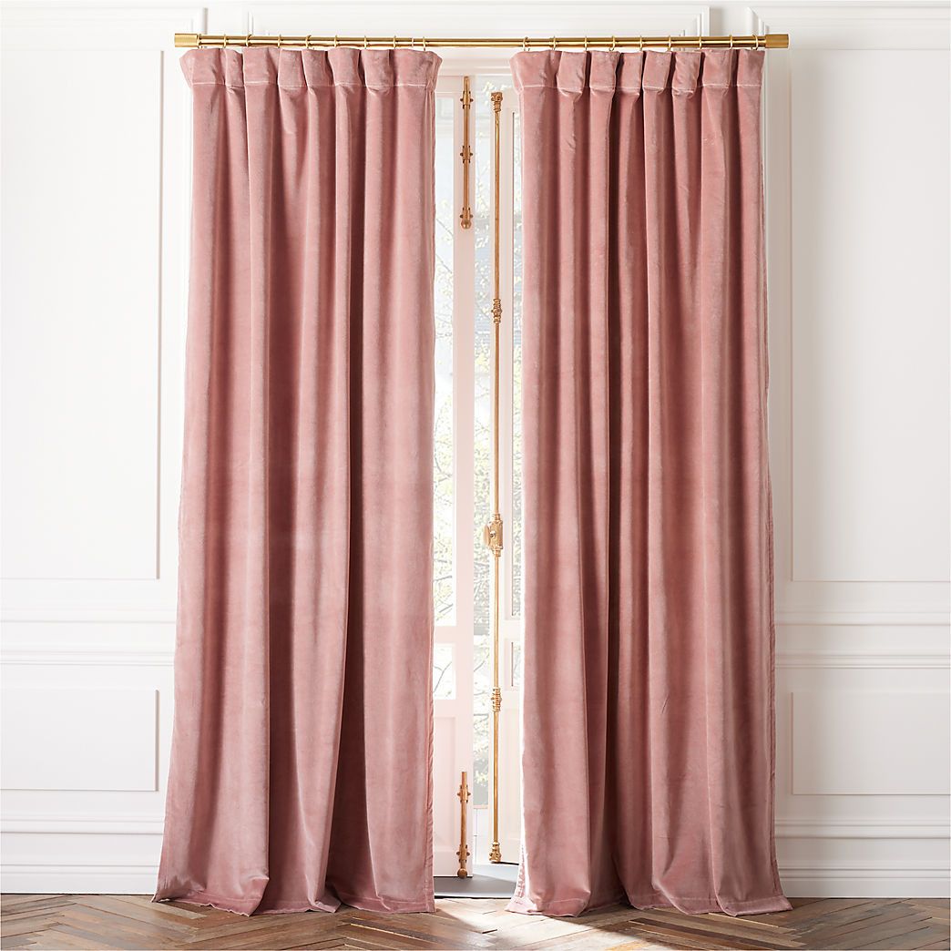 Smoked Mauve Organic Cotton Velvet Window Curtain Panel 48"x108'' + Reviews | CB2 | CB2