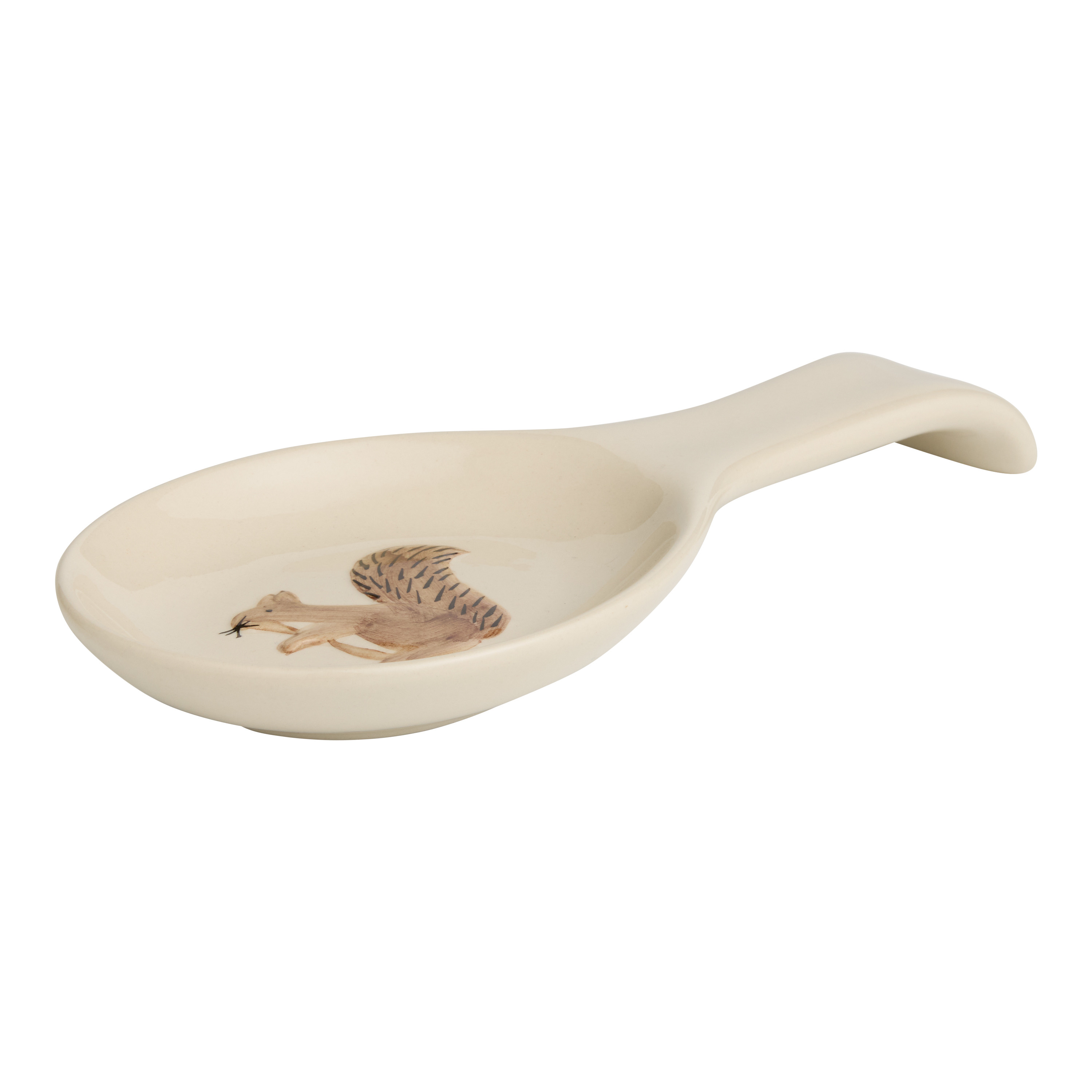 Cream Harvest Critters Squirrel Hand Painted Spoon Rest - World Market | World Market