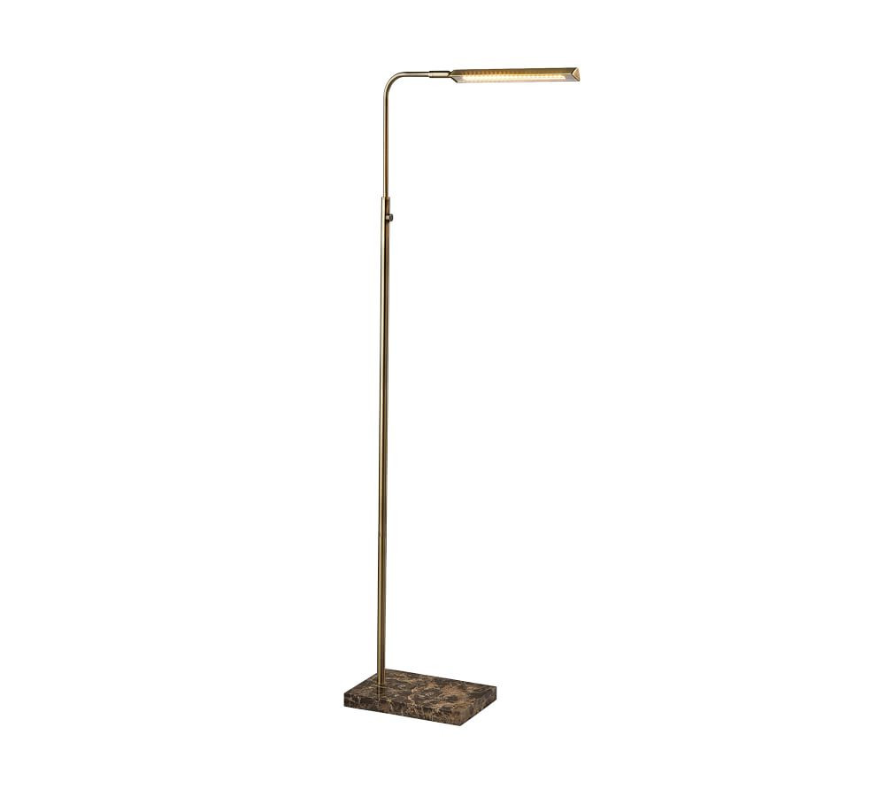 Lakeview Marble LED Floor Lamp, Antique Brass | Pottery Barn (US)