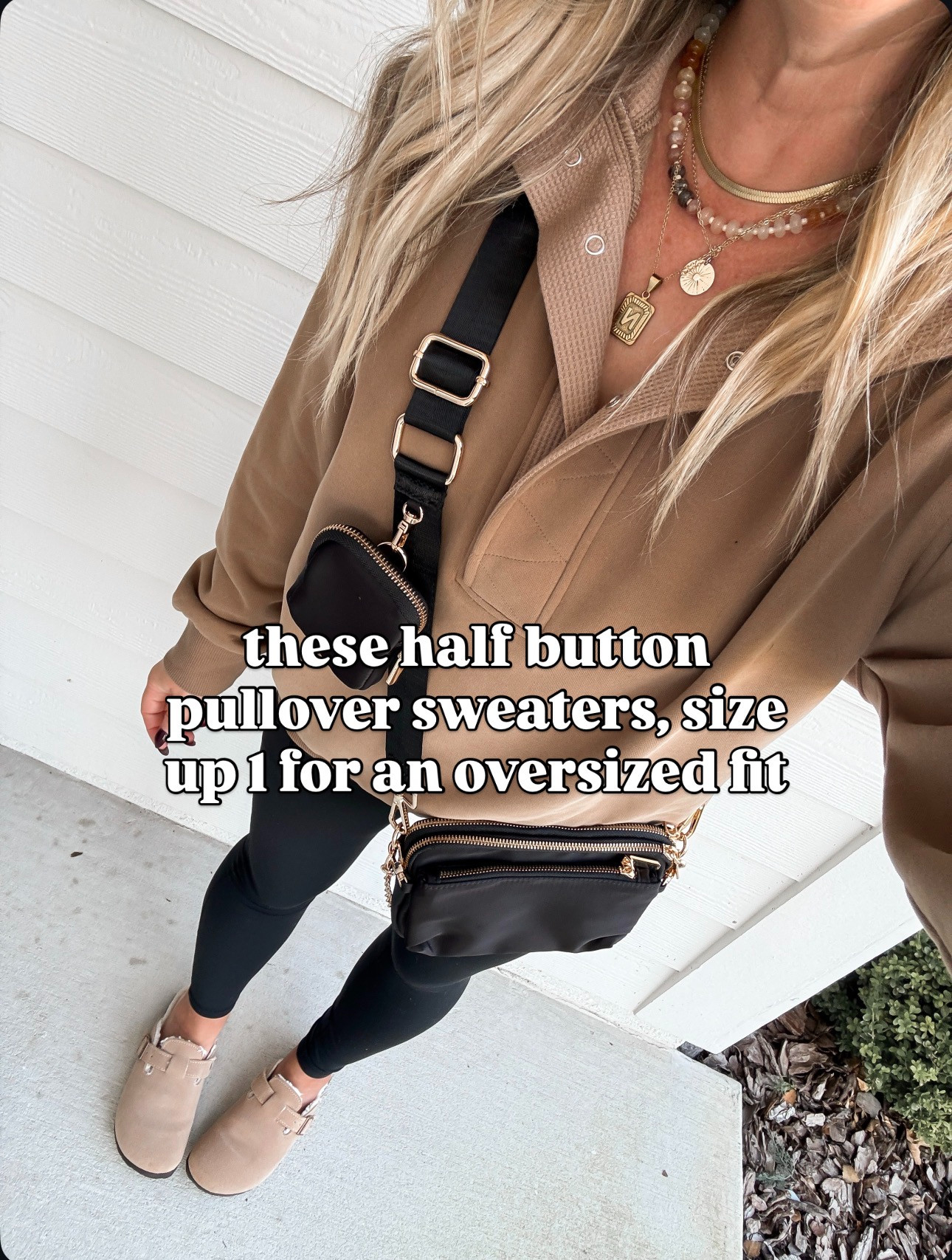 Coziest winter look for on the go! Perfect sweater for the winter. I went up one size for a cozy, oversized fit. 

Winter fashion, sweater style, leggings, mom style, comfortable look, Amazon fashion. 
 

 #LTKootd #LTKFindsUnder50