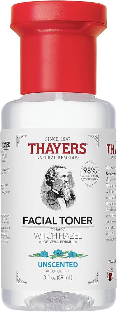 Thayers Trial Size Alcohol Free Unscented Witch Hazel Facial Toner with Aloe Vera Formula- 3 oz | Amazon (US)
