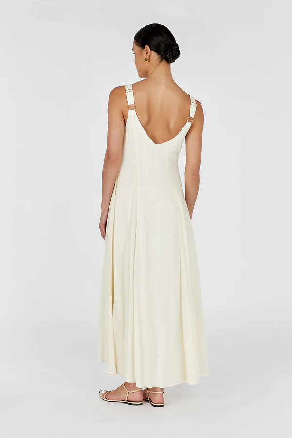 EMILY BUTTERMILK V-NECK MAXI DRESS | DISSH