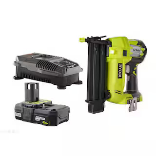 RYOBI 18-Volt ONE+ Lithium-Ion Cordless AirStrike 18-Gauge Brad Nailer Kit with Sample Nails-P320... | The Home Depot