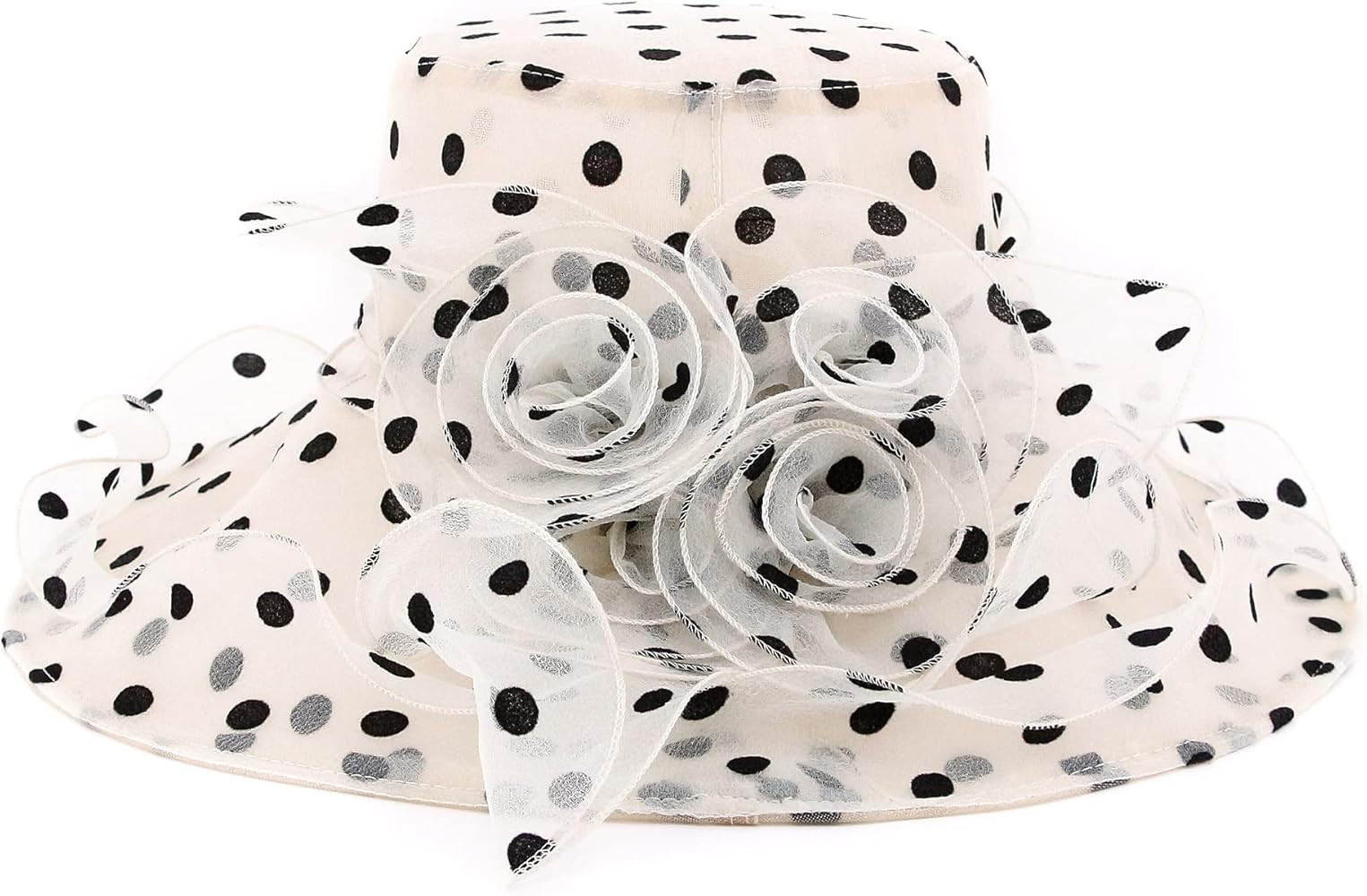 Haoohu Women's Church Derby Hat Wide Brim Bow Bucket Hat Wedding Dress Hat Fascinator Bridal Tea ... | Amazon (US)