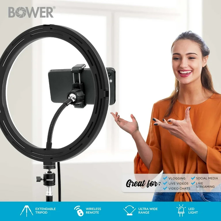 Bower 12” Studio Light USB Power Ball-Head Mount 62" Adjustable Tripod 3 Colors 10 Brightness L... | Walmart (US)