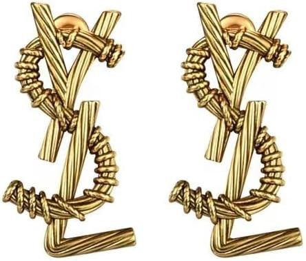 YSL earrings Y Letter Earrrings Y Earrings Lightweight Gold Rhinestone Stud Earrings AlphabetName... | Amazon (US)