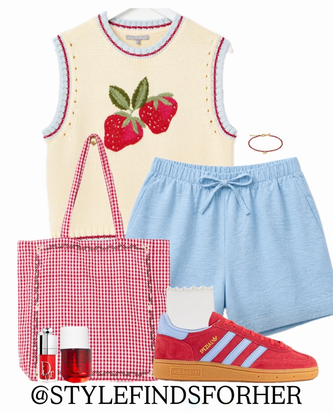 strawberries & gingham 🍓🤍

comment SHOP for outfit links sent straight to your DM’s ✨ 

shorts summer spring fashion tote shopper adidas bright colourful vest stripe knit linen accessory 

#LTKbag #LTKspring #LTKfestival