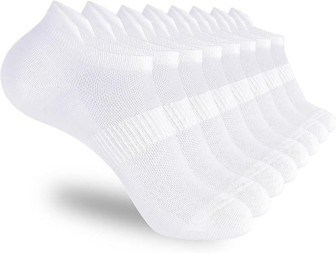 Corlap 8Pairs Ankle Athletic Running Socks White Soft Thin Low Cut Short Tab Socks for Men and Wo... | Amazon (US)