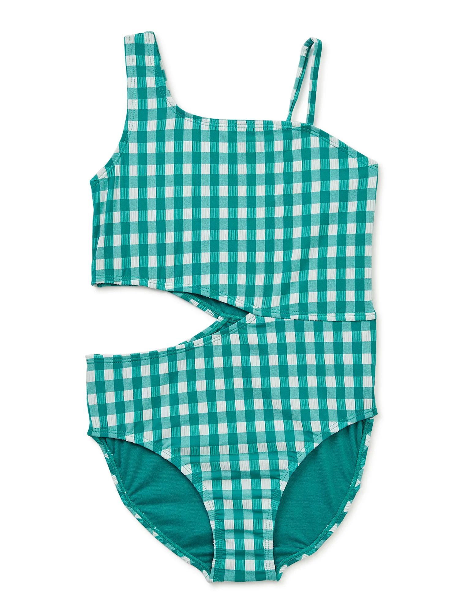 Wonder Nation Girls Shark Bite One-Piece Swimsuit with UPF 50+ Sun Protection, Sizes 4-18 & Plus | Walmart (US)