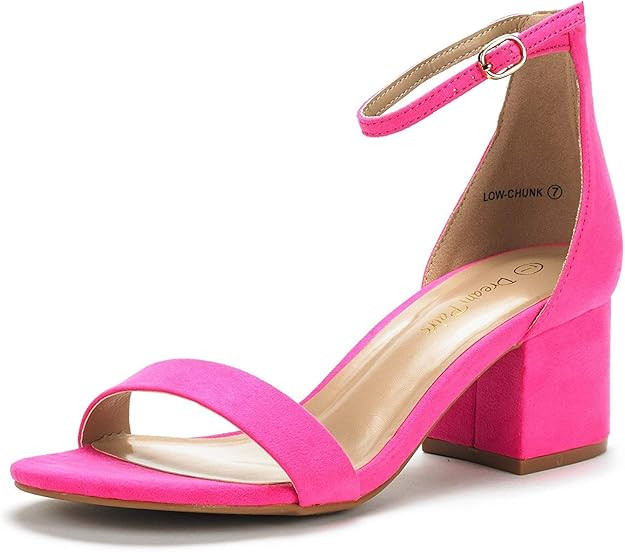 DREAM PAIRS Women's Low-Chunk Low Heel Pump Sandals | Amazon (US)