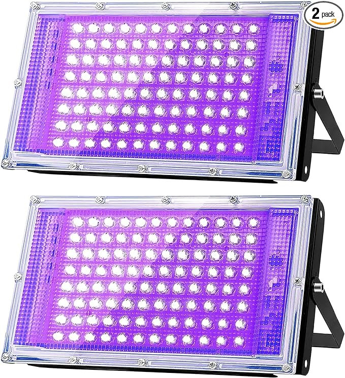 100W LED UV Black Light, Powerful UV Spotlight, IP66, 395nm Lamp for Christmas, Halloween Glow Pa... | Amazon (US)