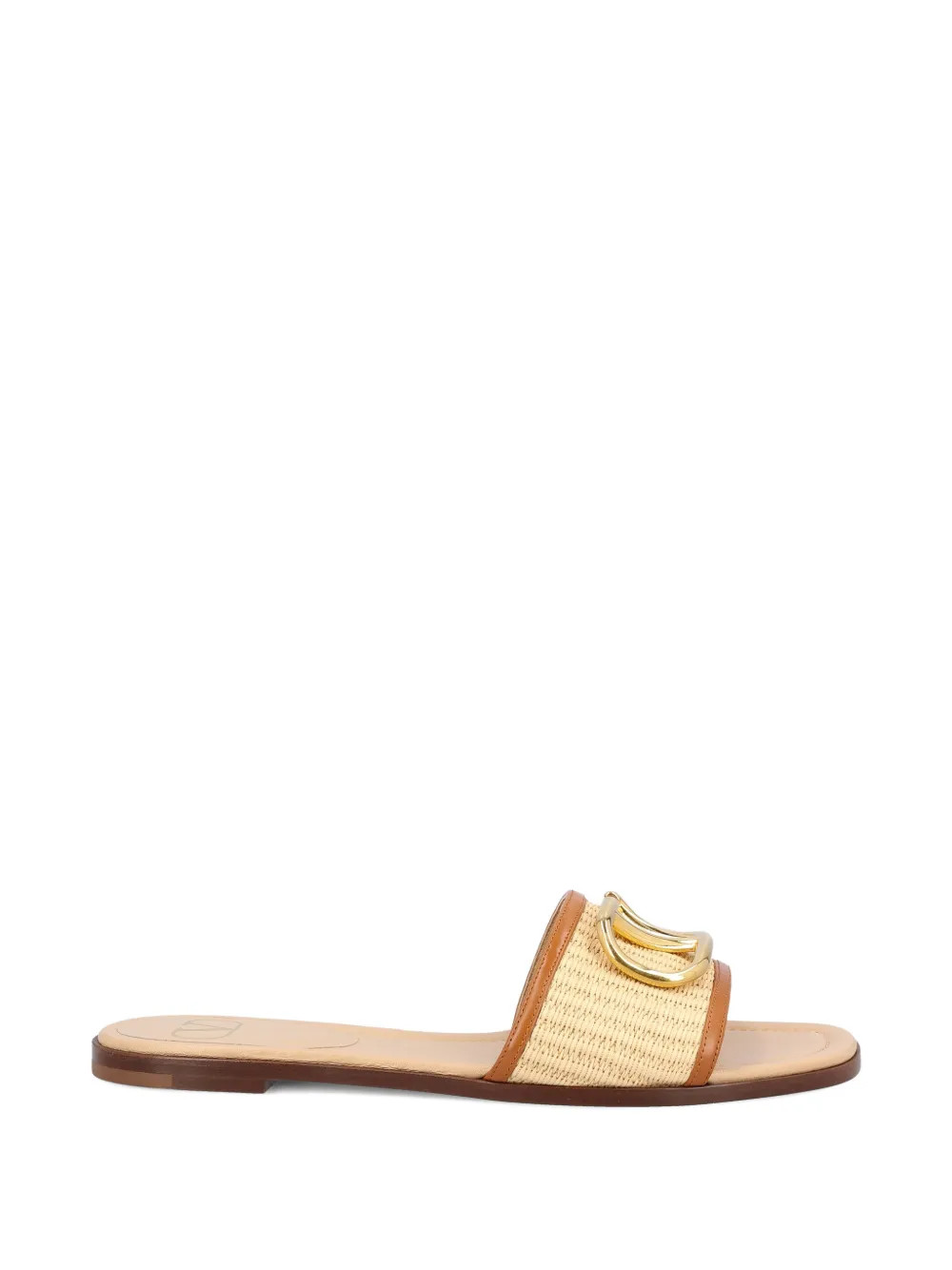 Valentino Garavani VLogo Signature raffia-effect Sandals | Neutrals | FARFETCH IE | Farfetch Global